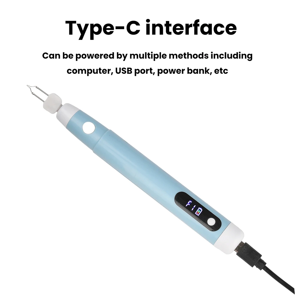 Portable Soldering Iron Pen USB Powered Fast Heating Digital Display Lightweight For Wax Melting Jewelry Making Wood Stamping
