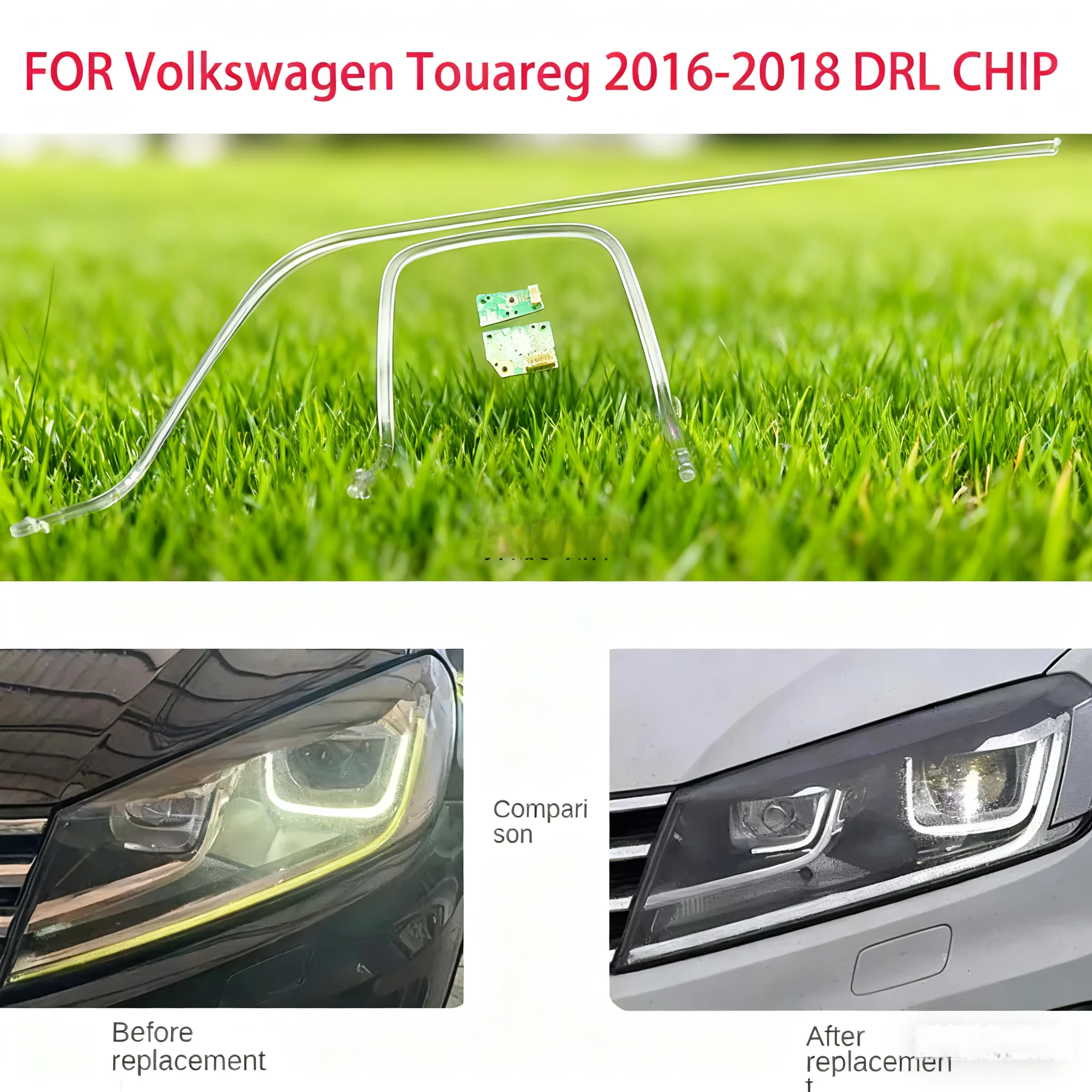 

FOR Volkswagen Touareg 2016-2018 Car Headlights DRL Light Strips Angel Eyes Chip Ballast Module DRL Repair Parts
