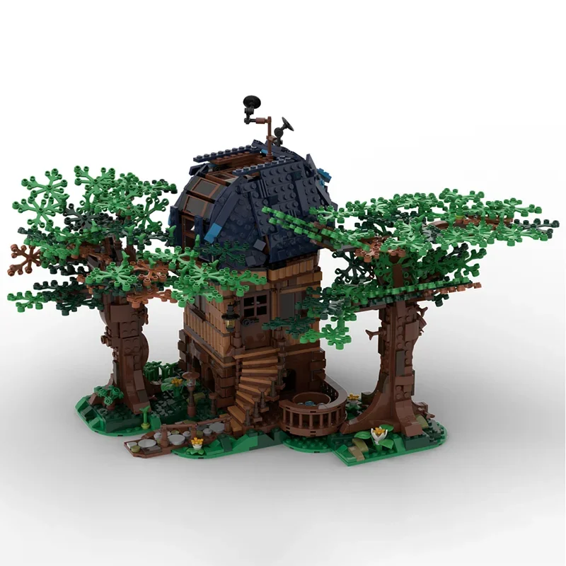 Middeleeuws kasteel Model Moc Bouwstenen Boomhut Bosbundel Technologie Modulaire blokken Geschenken Kerstspeelgoed DIY-montage