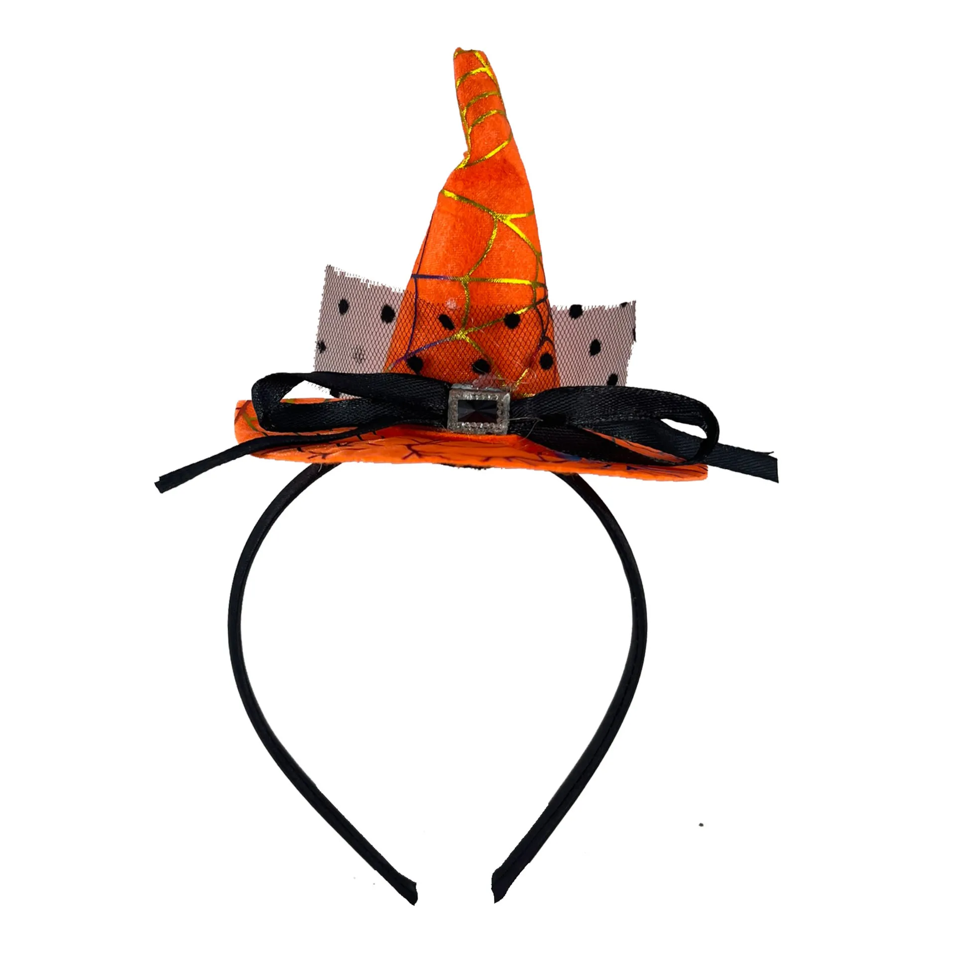 Mini Pointy Witch Hat Hairbands Spider Web Pumpkin Skull Shaped Hair Hoops for Kids Girls Halloween Headbands Cosplay Decoration