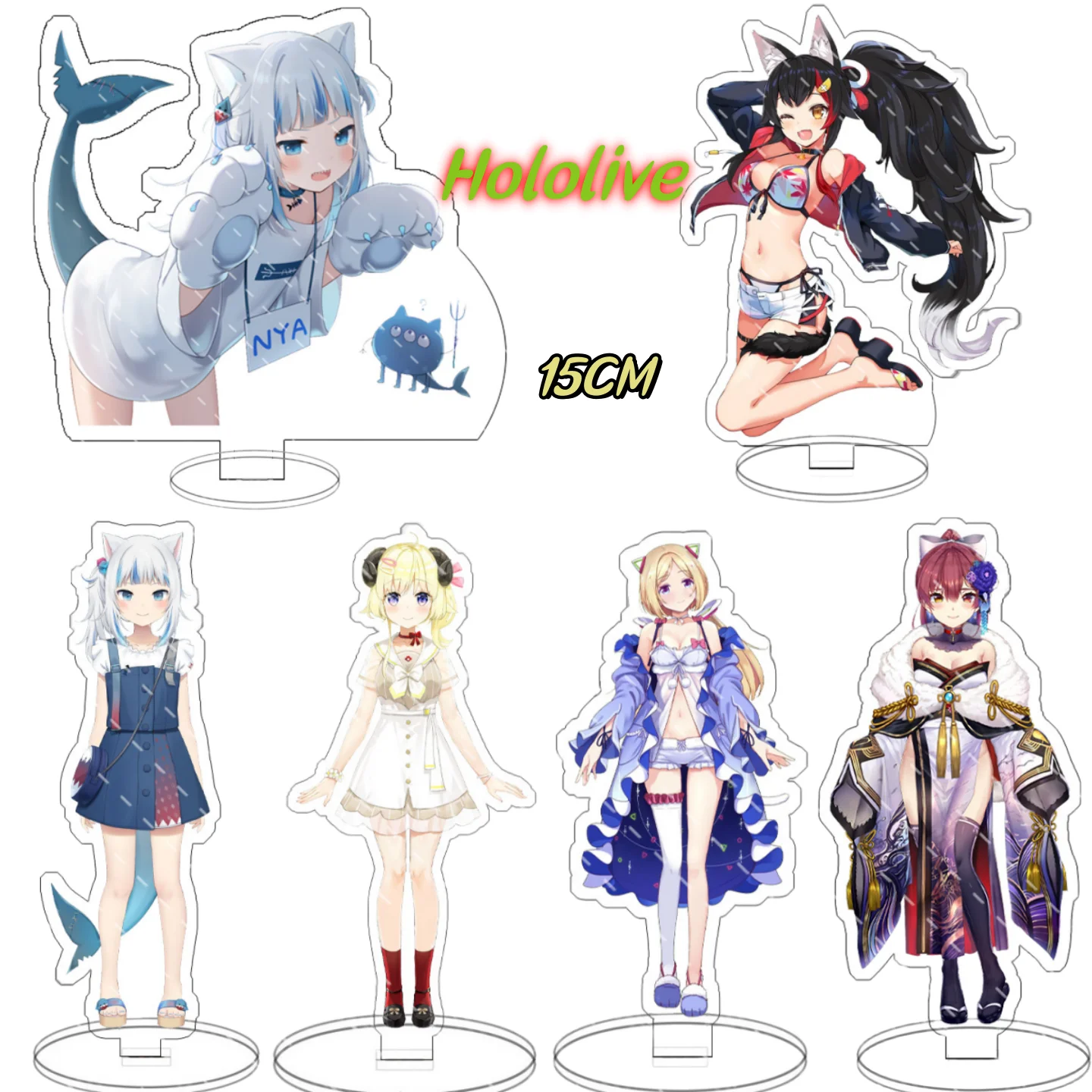 

New Anime Hololive Vtuber Hosimati Suisei Cosplay Acrylic Action Figure Shirakami Fubuki Stand Fans Gift For Friend 15CM