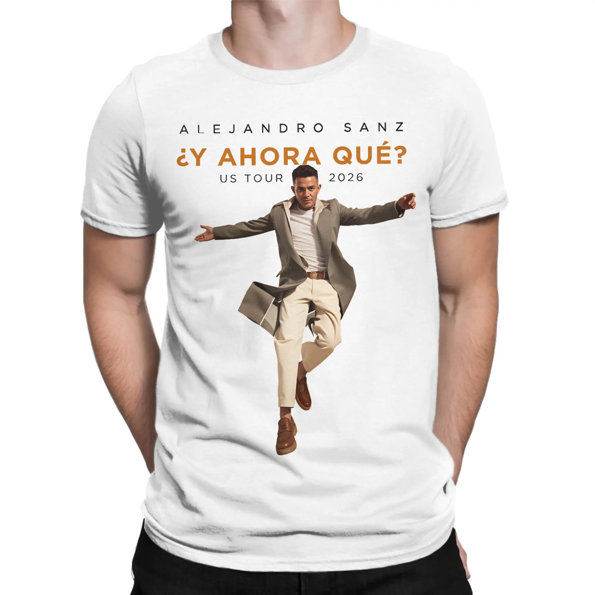 Mens Womens Alejandro Sanz Spanish singer 2026 Tour Shirt Pure Cotton Fashion T-Shirt  Clothing Outfits