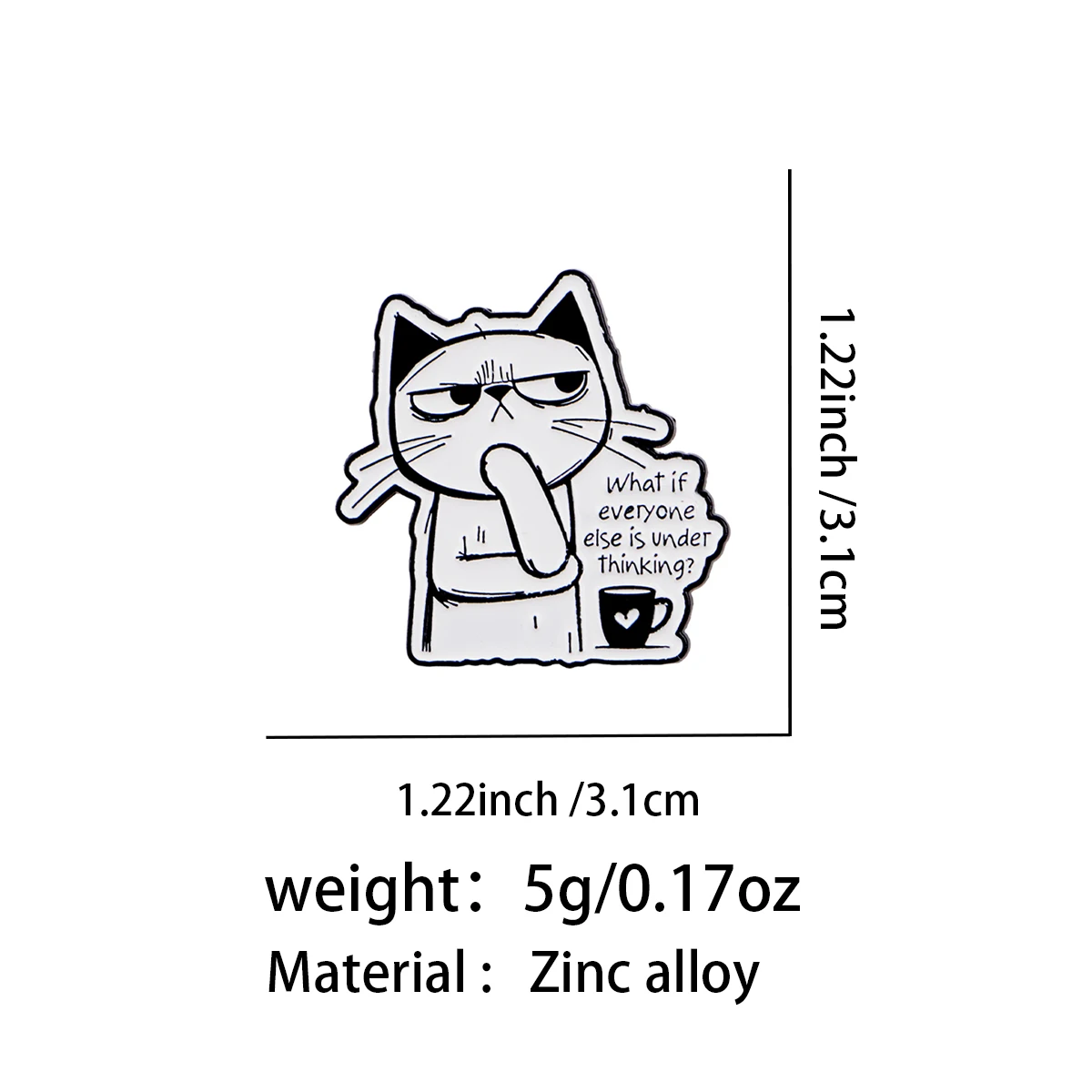 Pin esmaltado gato sarcástico – Broche divertido para ropa o mochila - imagen 2