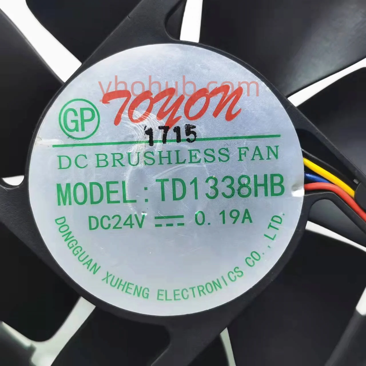 TOYON TD1338HB DC 24V 0.19A 135x135x38mm 4-Wire Server Cooling Fan