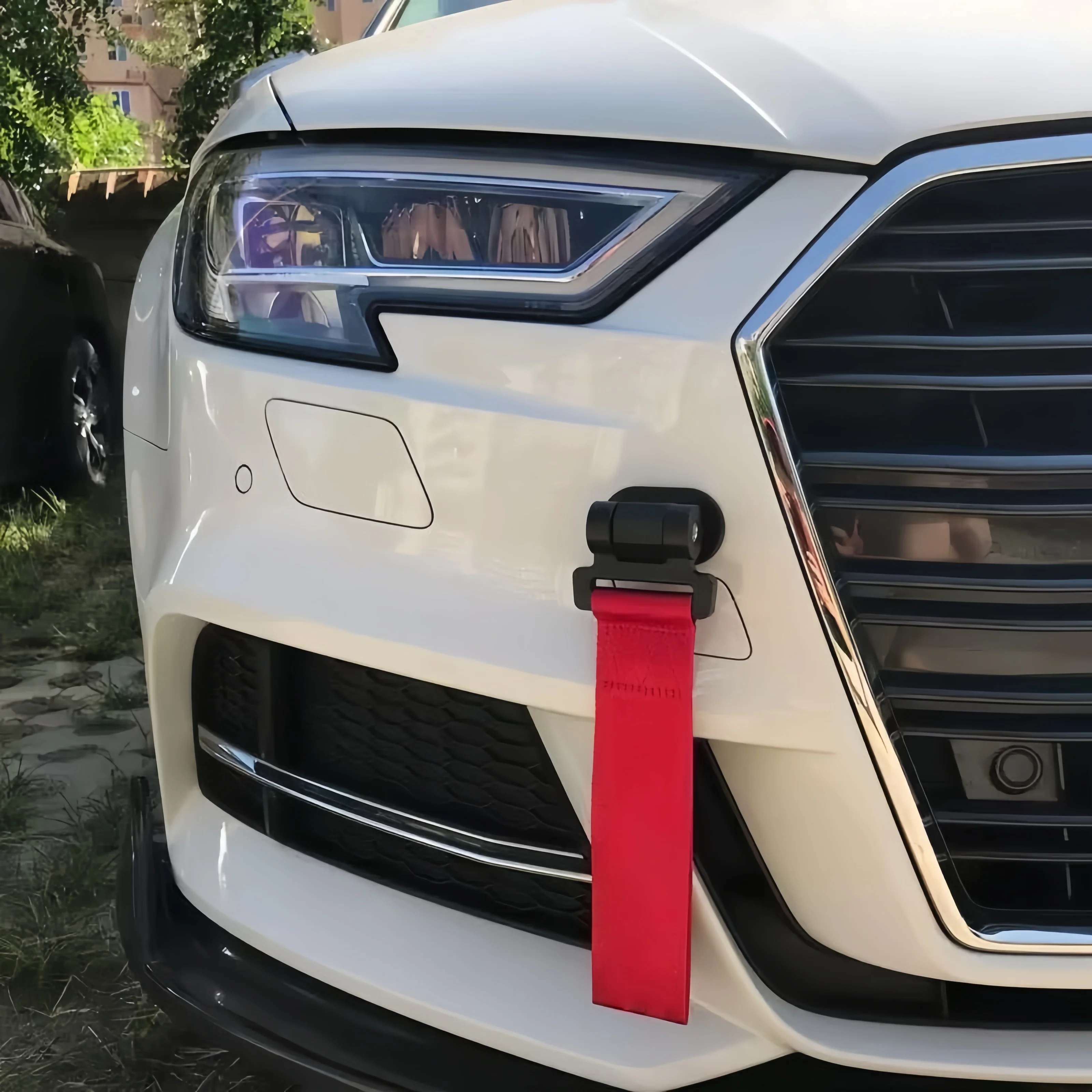 Car Decorations Sticker Trailer Ropes Bumper Towing Strap Car Pasting Tow Strap Pendant External Decorative Function Accessories