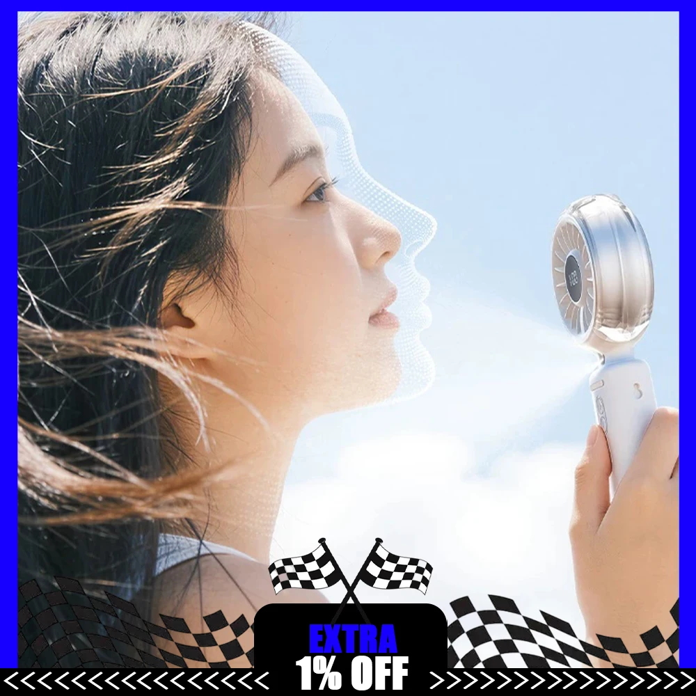 TEPSHINE Y5 Spray Handheld Fan Nano-Ultrasonic Atomization Technology Handheld Small Fan 3600mAh Long Battery Life Low Noise