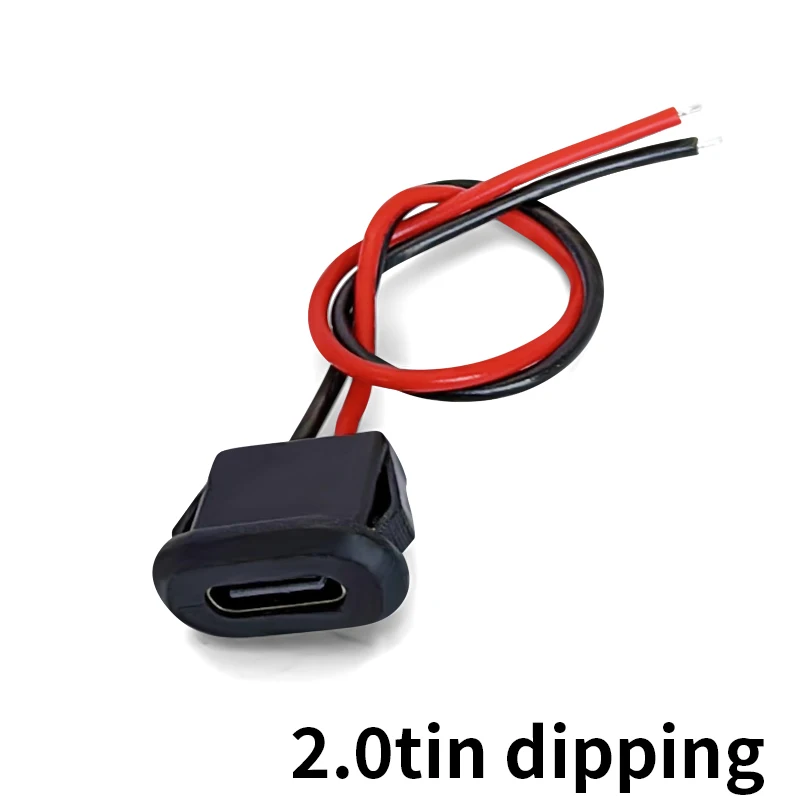 5/10pcs Type-C Female Chassis Connector USB C Female Chassis Direct Crimp Jack Female Charging Port Extension Power Cable