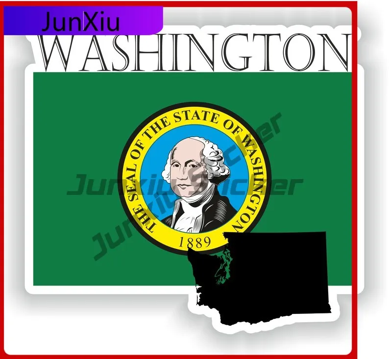 

Washington America Emblem Flag Map Contour Stickers Personalized Cover scratches Decals Auto Sticker Camping Car Bike Decals PVC