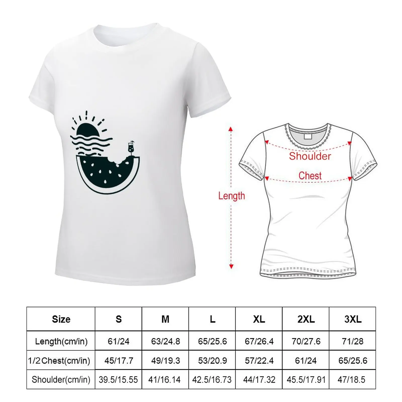 Copy of Copy of Hello Summer Watermelon T-shirt plus size tops Women's summer blouses 2024