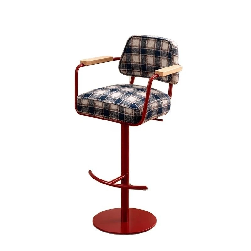 Retro style liftable rotating chair, living room bedroom home high chair, casual armchair