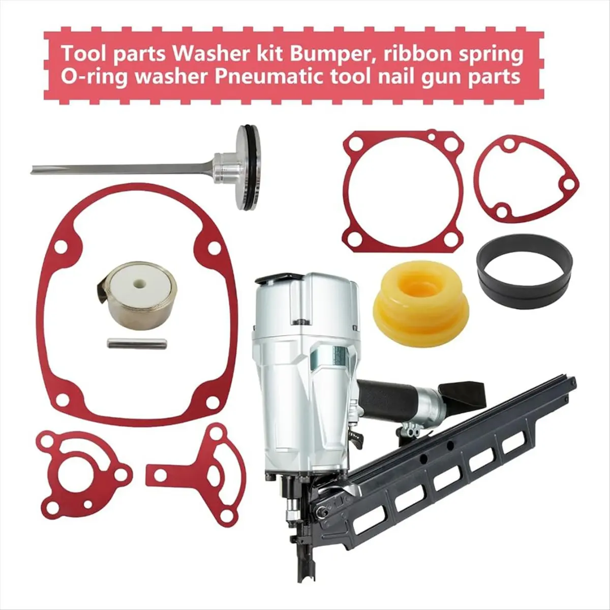 *ABDH New 877-323 Tools Parts Gasket Kit with Bumper/Ribbon Spring for HitachiNR83 NR83A NR83A2 Air Nail GunParts