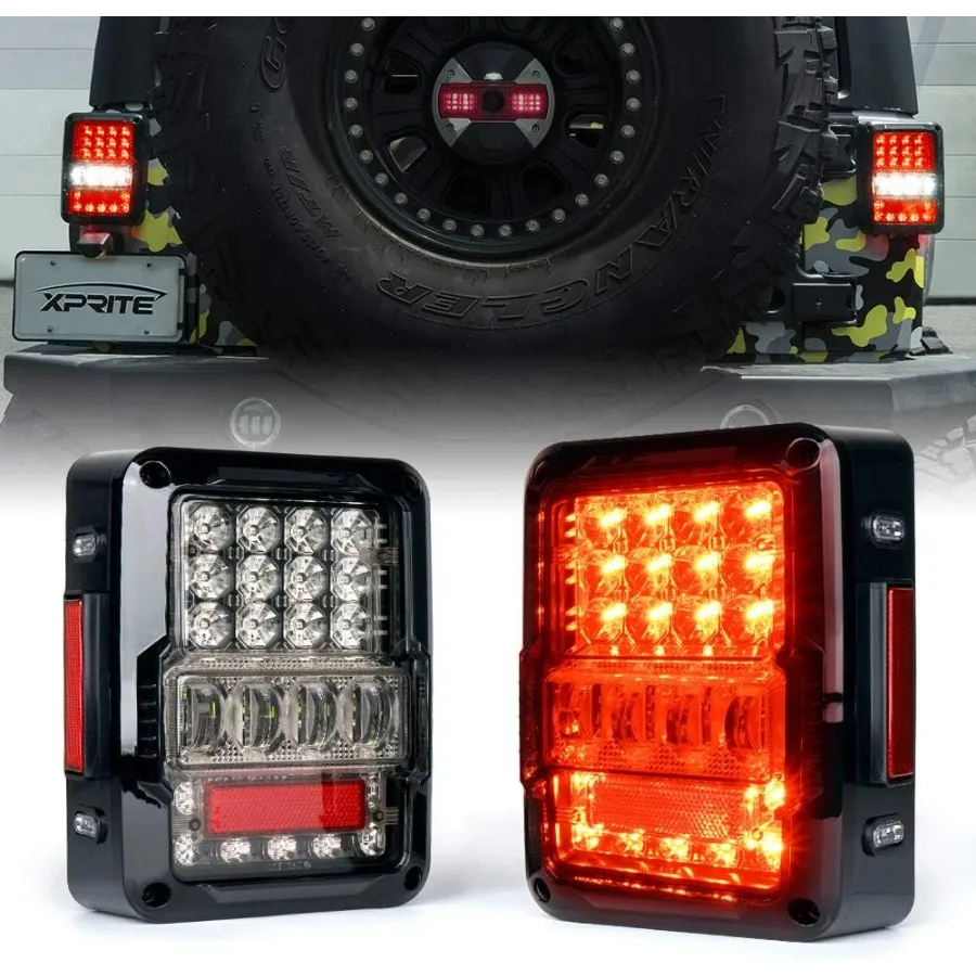 

Светодиодные задние фонари, совместимые с прозрачными линзами Jeep Wrangler JK JKU Rubicon Sahara Sport 0718 4D для повышенной видимости и безопасности