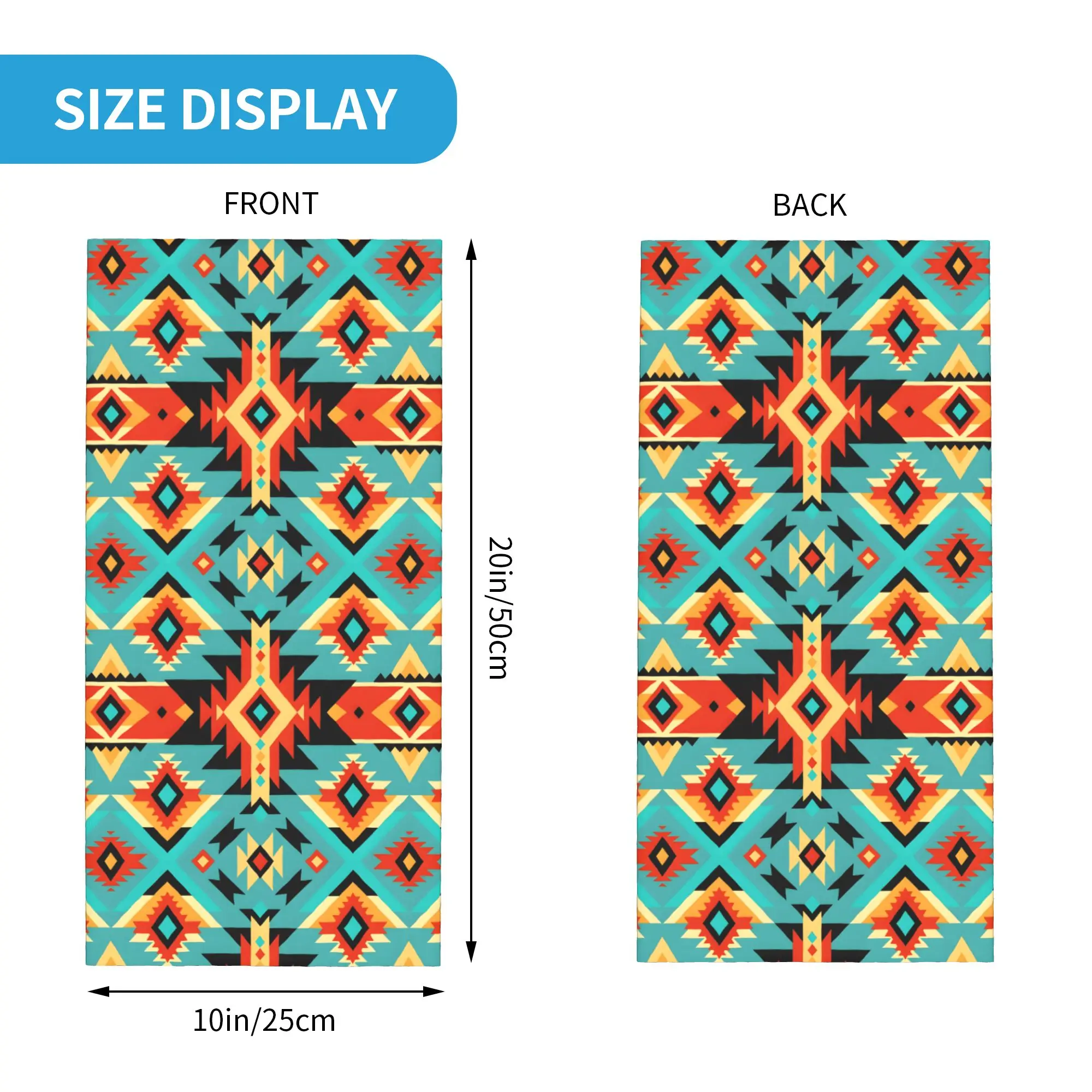 Custom Aztec Bandana Neck Gaiter for Ski Running Men Women Wrap Scarf Ethnic Pattern Balaclava Warmer