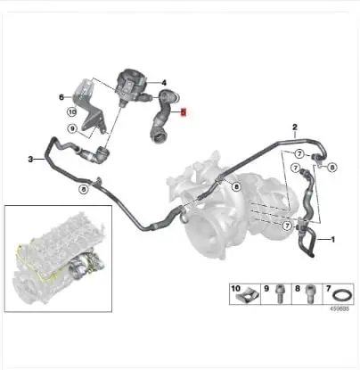 LINK-LOCK Coolant Pipe Turbine Water Pipe 11538611277 for BMW B58 1234567 Series X3 x4 g38 g12 g01 g02 - Image 4