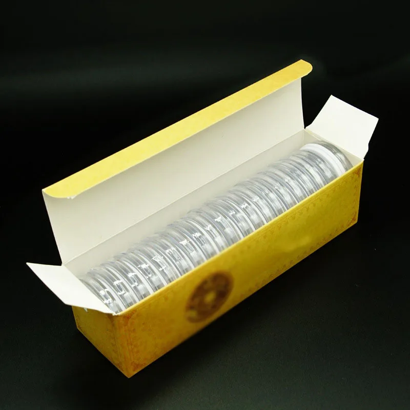 

Commemorative Coin Holders Container Display Gifts Handle rim Medal Money Organizer Round Case Storage Transparent
