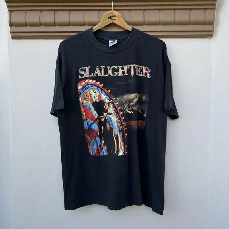 Nueva camiseta de concierto de Slaughter Stick It To Ya de los años 1990, reimpresión