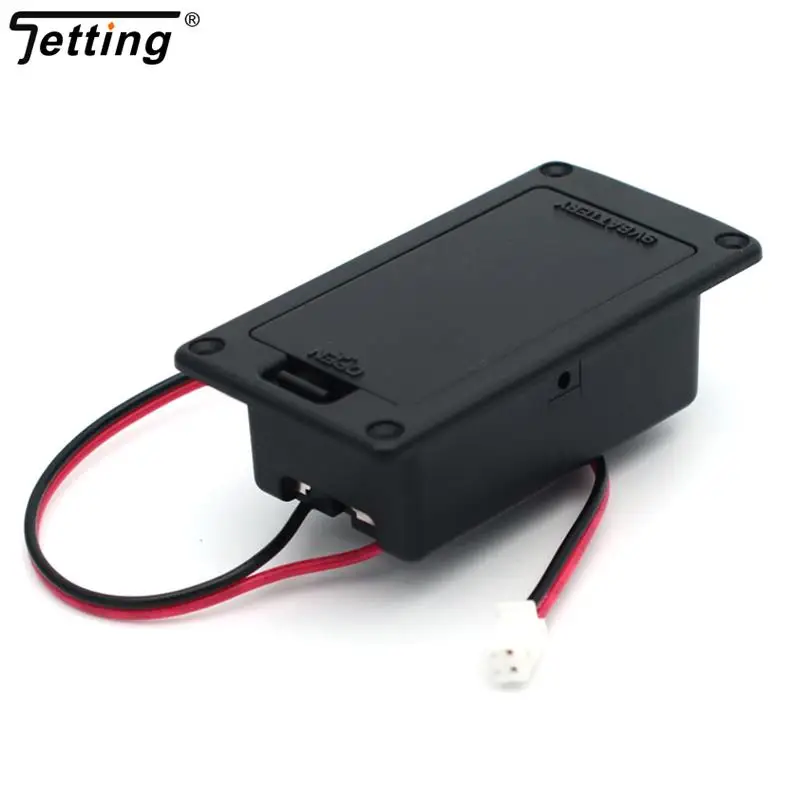 9V Battery Holder Case Box Cover For Guitar Bass Ukulele Active Pickup Connector with wires inside the box