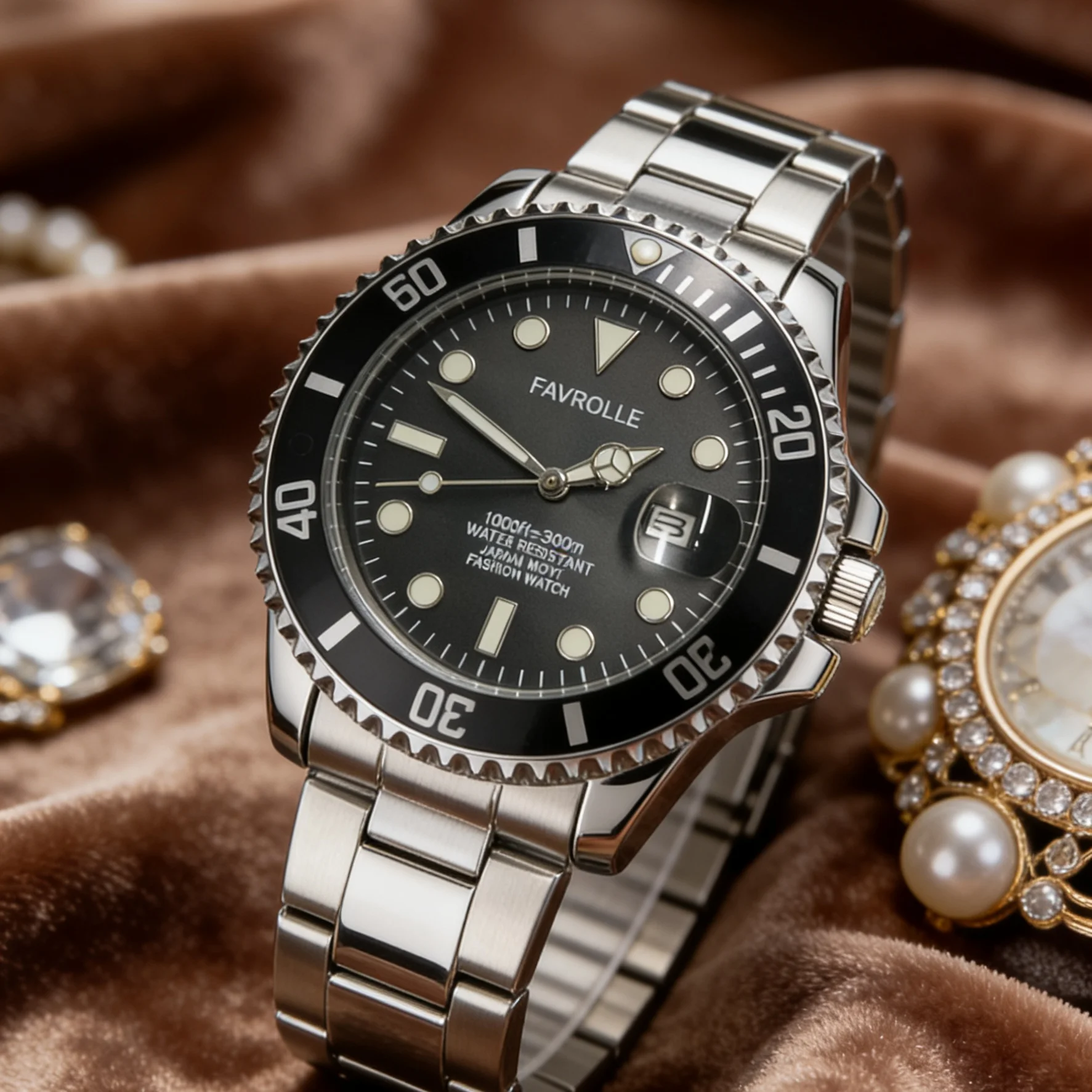 High-End Men's Watch, Waterproof Skeleton Quartz Watch, Luminous Watch, Stainless Steel Strap, Date Display, Quartz Sports Scratch-Resistant Glass, Fashionable Wristwatch, Suitable for Men's Daily Wear and Sports