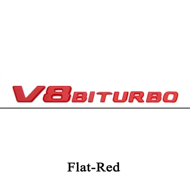 Stereo ABS V8 BITURBO Displacement Logo Emblem Side Wing Sticker Racing Appearance Parts For Mercedes AMG W204 W205 W222 W223