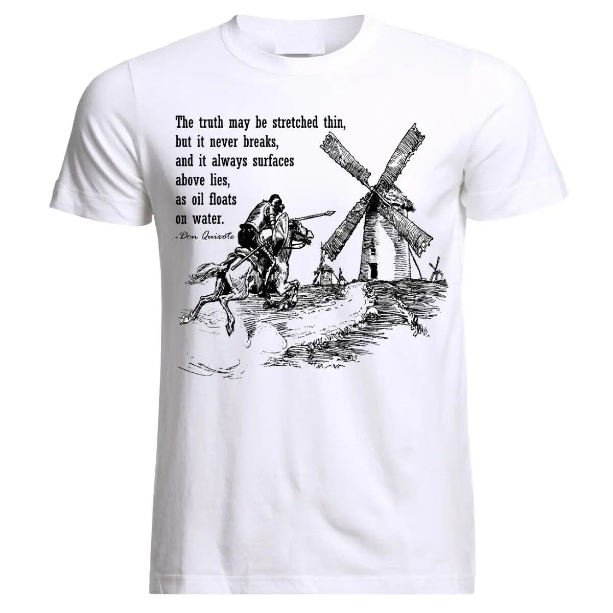 

Don Quixote Sancho Panza Quotes Picasso Miguel De Cervantes T-Shirt Men's 100% Cotton Casual T-shirts Loose Top New