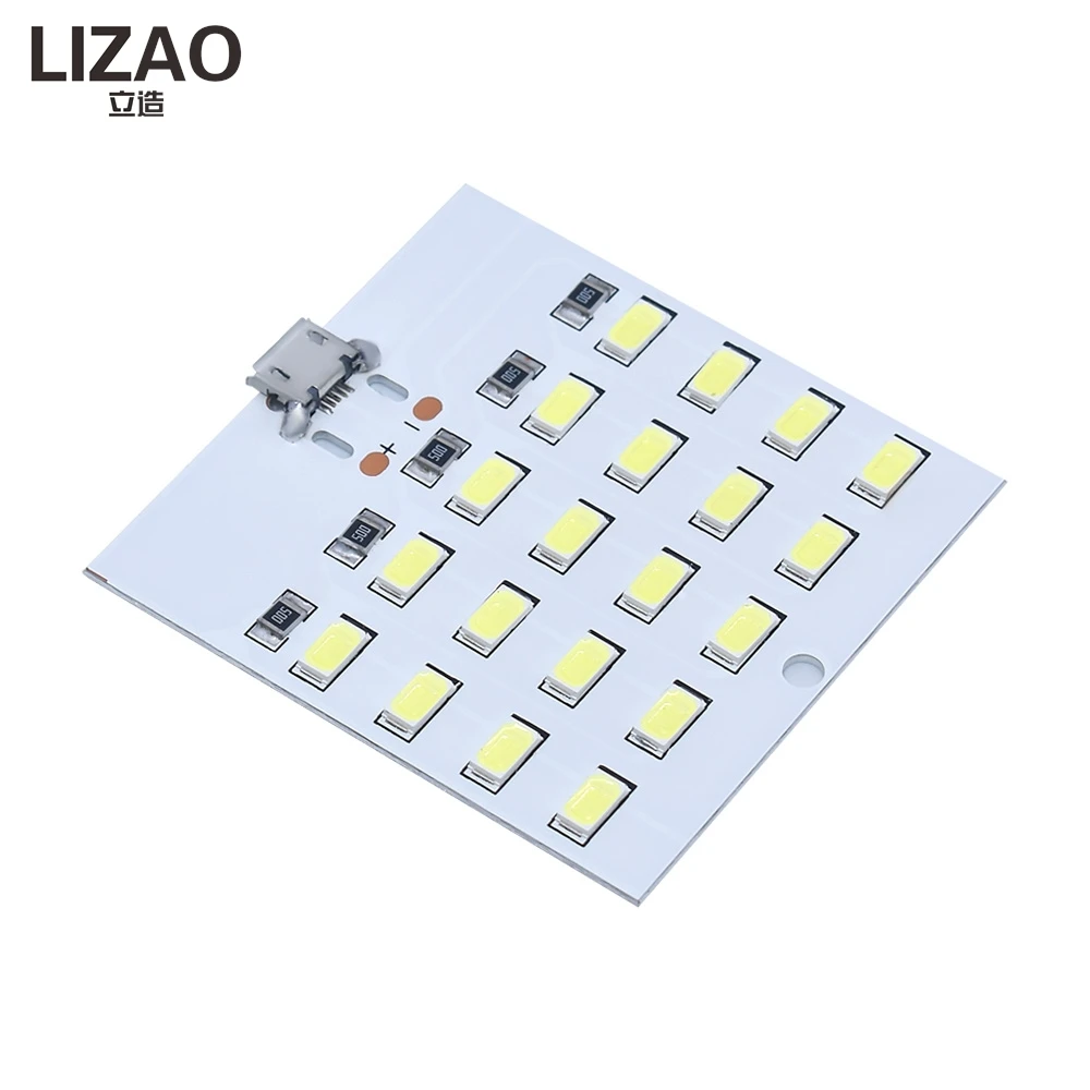 LIZAO Micro USB 5730 LED Lighting Panel, 5730 SMD White Light USB Mobile Emergency Night Light 5V 430mA~470mA for DIY Desk Lamp