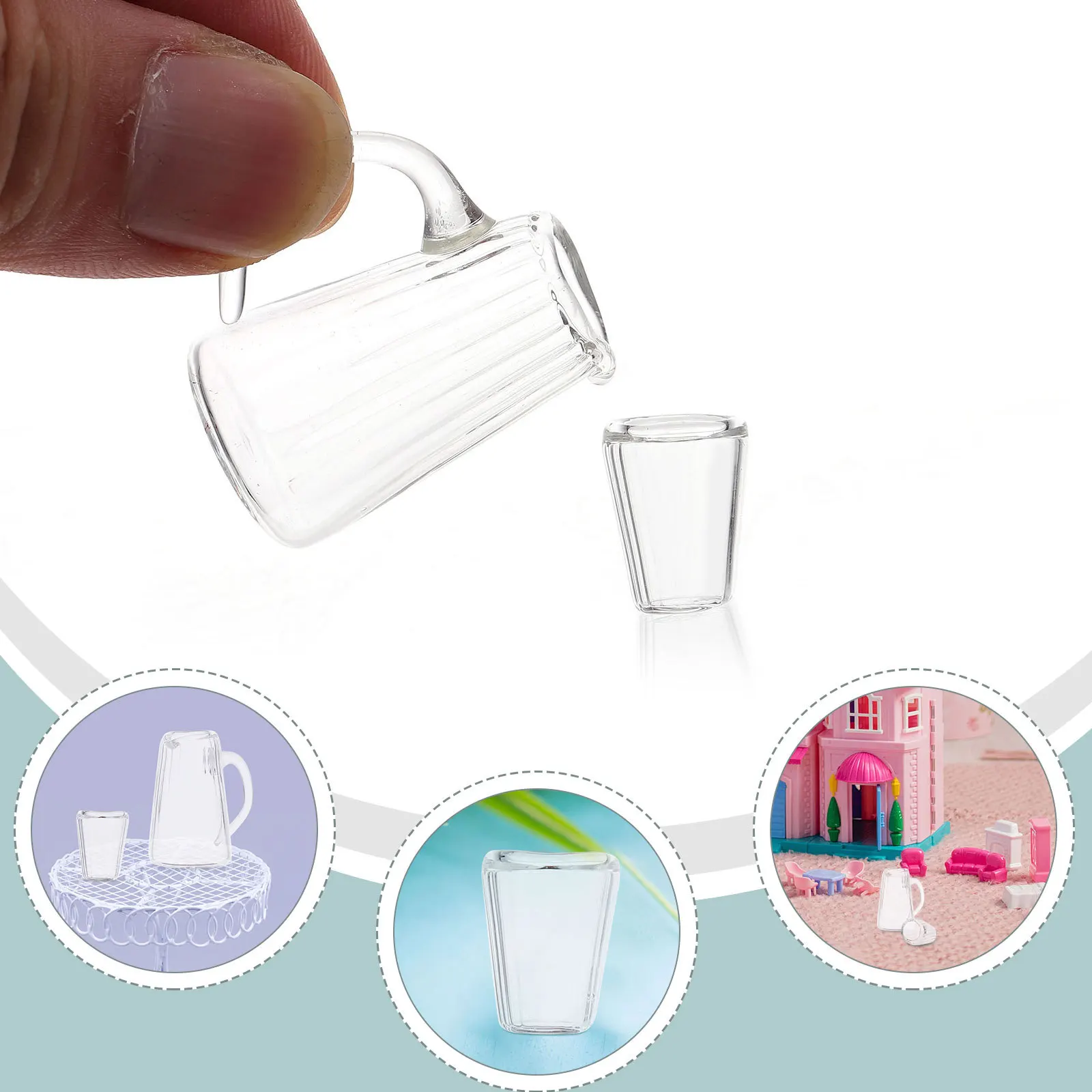 3Pcs Miniature Tea Set Realistic Simulation Teapot and Cups Compact Home Decor for Kids Natural Material Craft Smooth