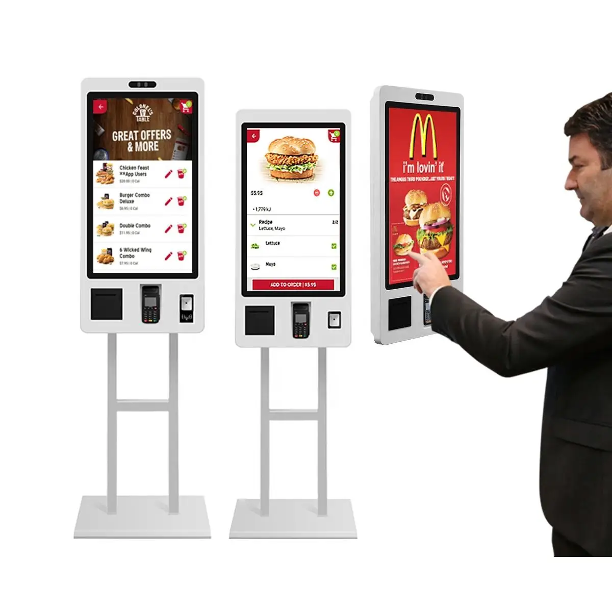 Payment Kiosk for Order Food in Supermarket Restaurant Self Service Senke Ordering Kiosk Machine With Software App Self Service