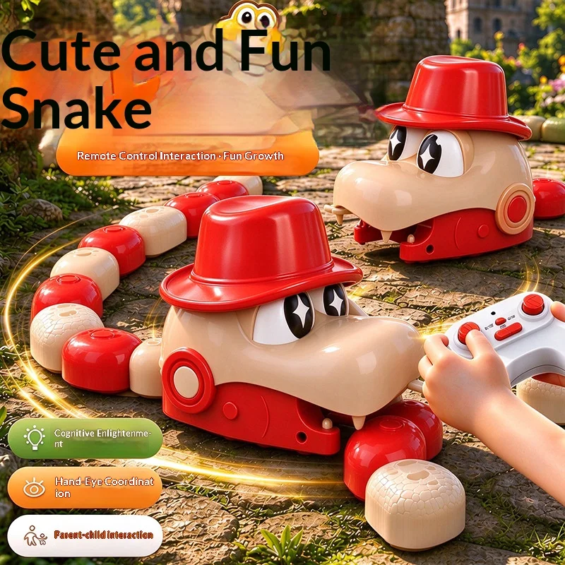 New Remote Control Magnetic Swallowing Snake Toy Grow Longer After Eating 2-Player Battle Game Interactive Educational Toy Gift
