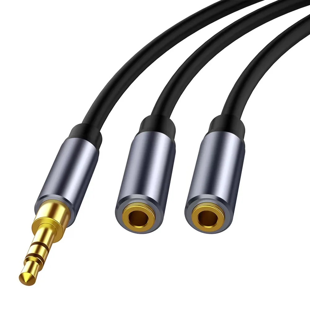 3.5mm Headphone Speaker, Split Into Two, Sharing One Male And Two Female, One In And Two Out, Couple Audio Cable, One To Two