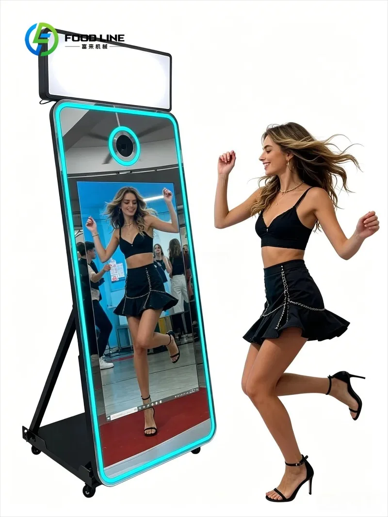 Digital Mirror Booth 70inch Magic Mirror Instant Photo Printing Booth Suitable for Weddings and Birthday Parties