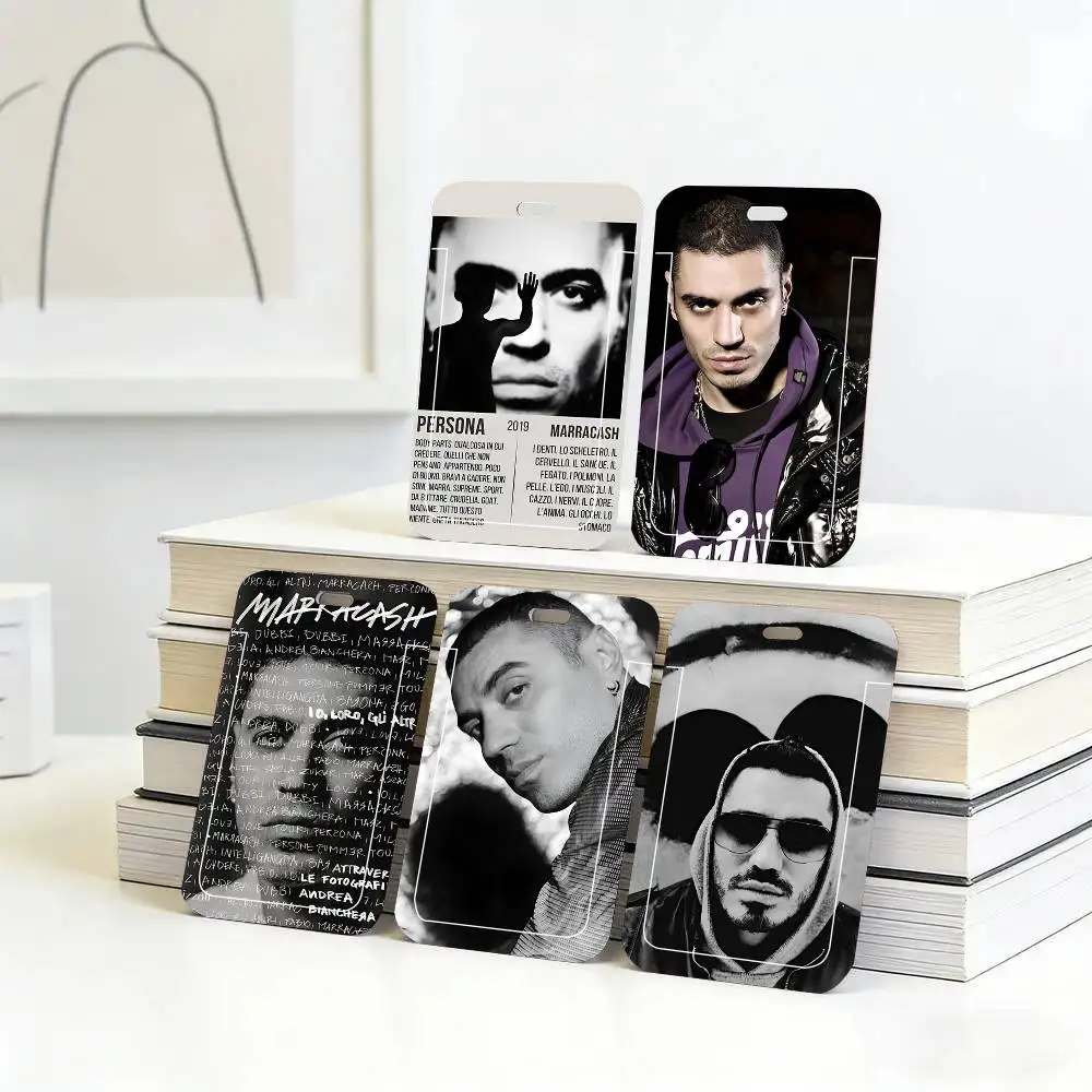 

1pc Rapper Singer M-marracash ID Card Sleeve School Card Access ID Card Bus Meal Card Protective Sleeve Easy Push