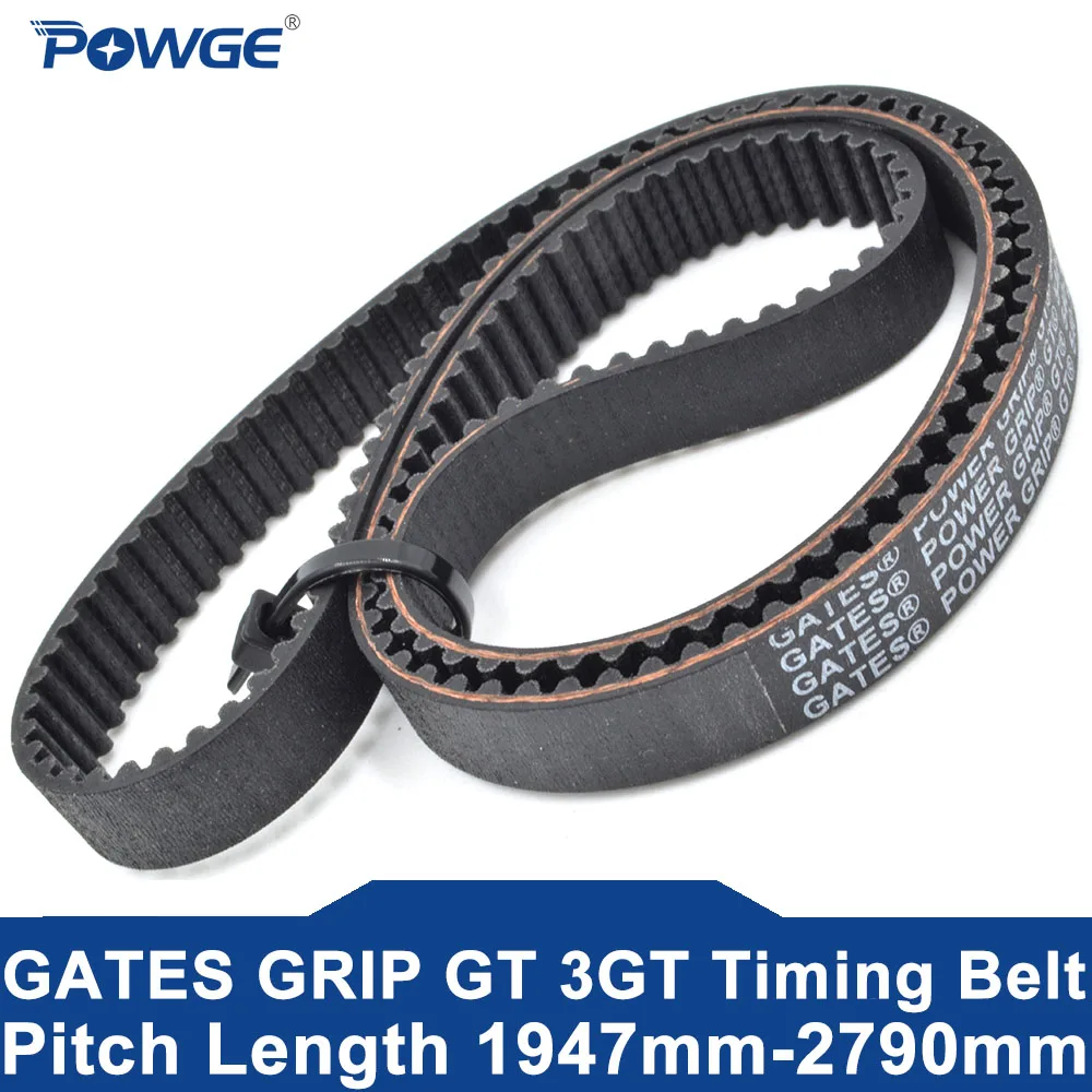 POWGE GATES POWER GRIP GT 3GT Timing belt Lp=1947 1986 2025 2100 2229 2340 2490 2547 2790 Width 6-20mm Rubber small backlash