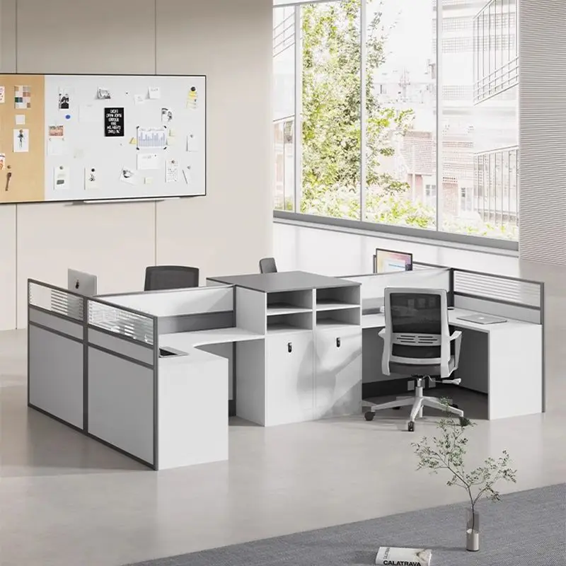 Staff Office Desk And Chair Combination Finance Staff 46 Seats Screen Card Seat Simple Modern Desk Sub-office