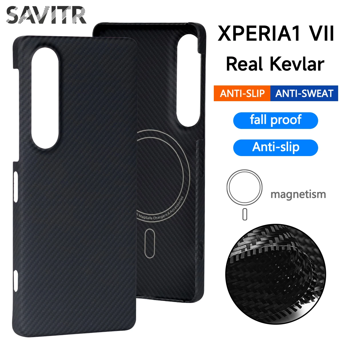 

KevlarFor Sony Xperia 1 VII Magnetic Aramid Fiber Phone CaseReal Carbon Fiber Case for Sony Xperia 1 VII Case Luxury