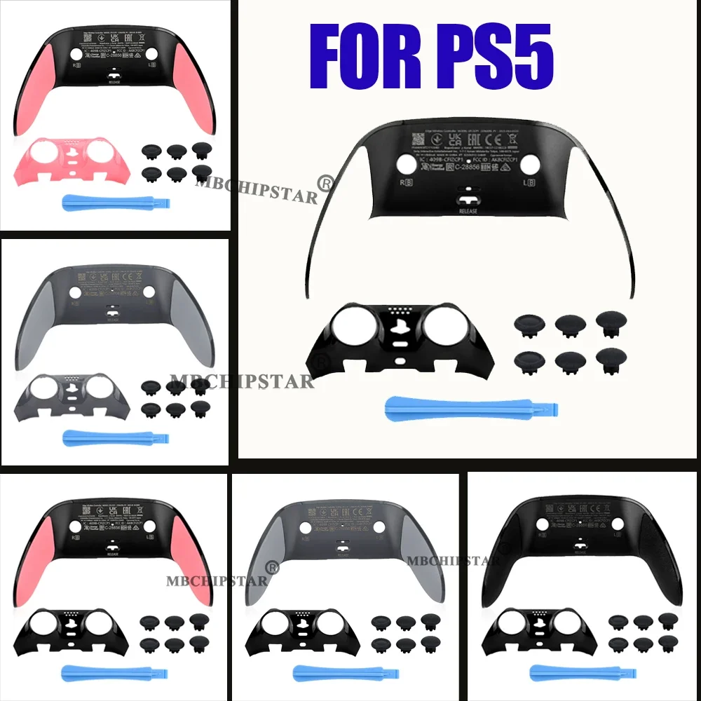 Noir blanc pour PS5 Edge manette de jeu avant coque arrière pour PS5 Edge contrôleur remplacement visage coque arrière Module manette