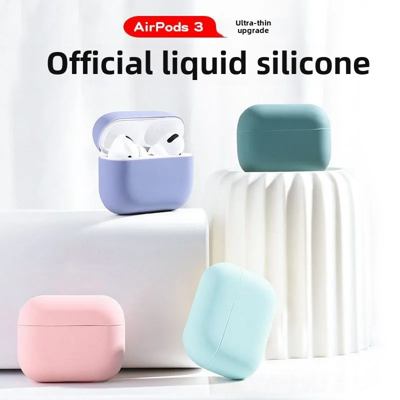 

【 5hundred htk】2021newairpods3generation protective cover liquid siliconeairpodspajanti-fall soft shell protective shell