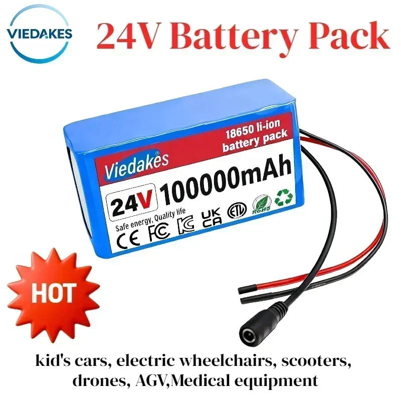 24V 100Ah 7s3p 18650 Battery Pack, for Electric Wheelchair, Portable Skateboard and Toy Car, High Performance Reliable Supply👍