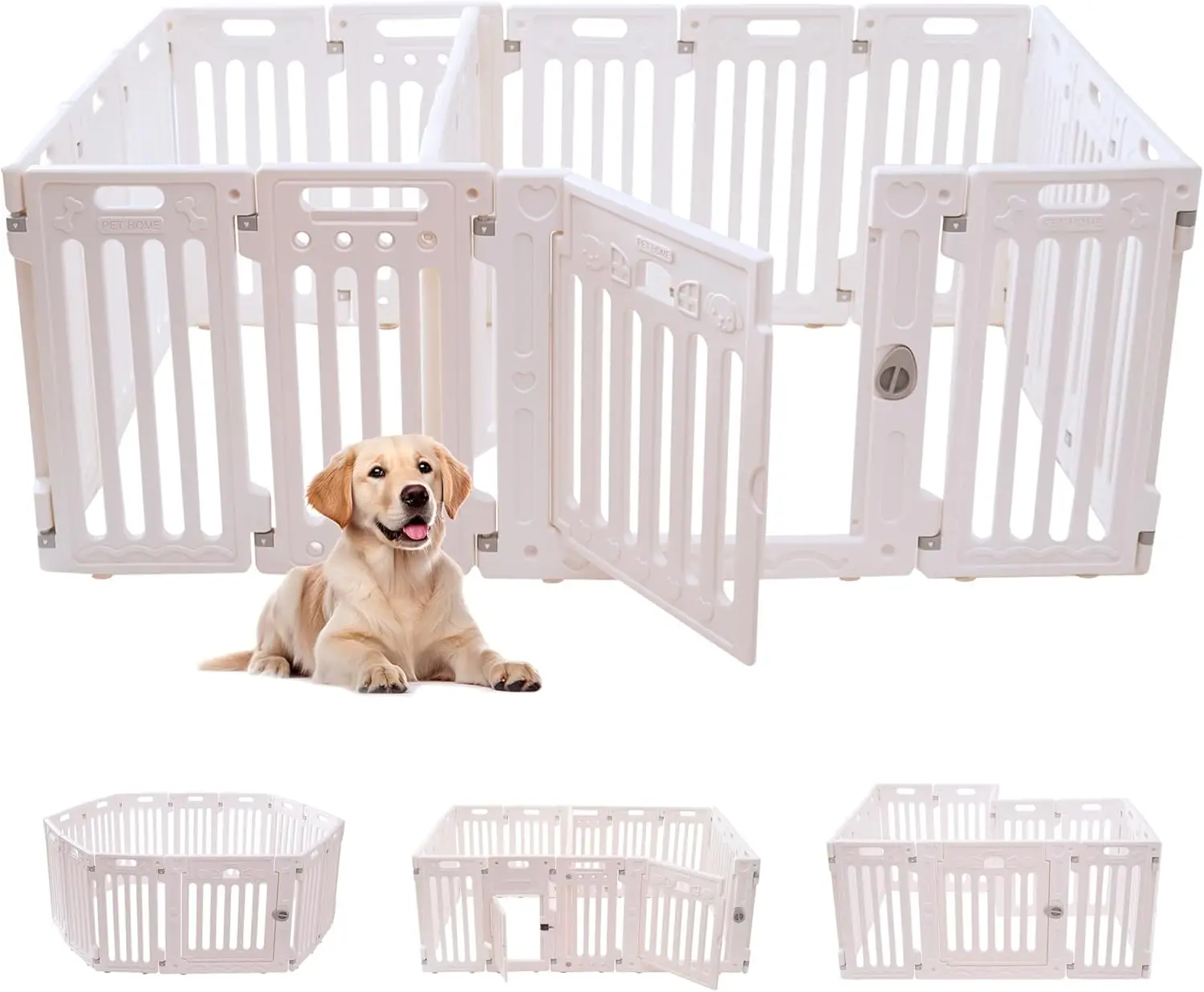 Dog Playpen with Door,DIY Shape Combination Puppy Pen,