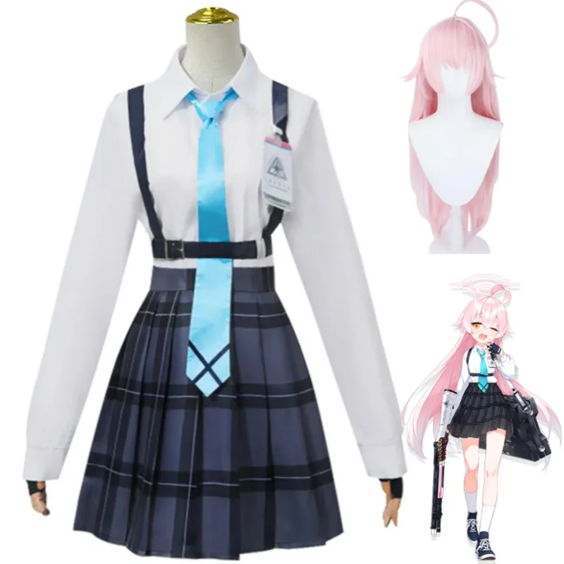 

Anime Game Blue Archive Takanashi Hoshino Cosplay Costume Wig Japan South Korea JK School Uniforms Woman Sexy Kawaii Campus Suit