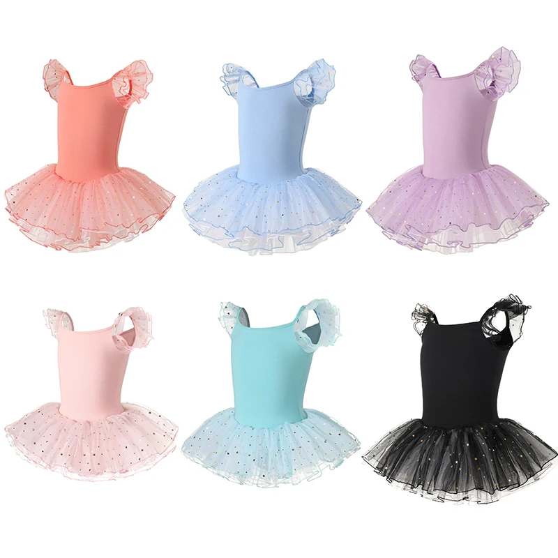 Girls Ballet Tutu Dress Ballet Skirt For Kids Dance Leotards With Shining Skirt Gymnastics Bodysuit Dancewear Balleriana Clothes