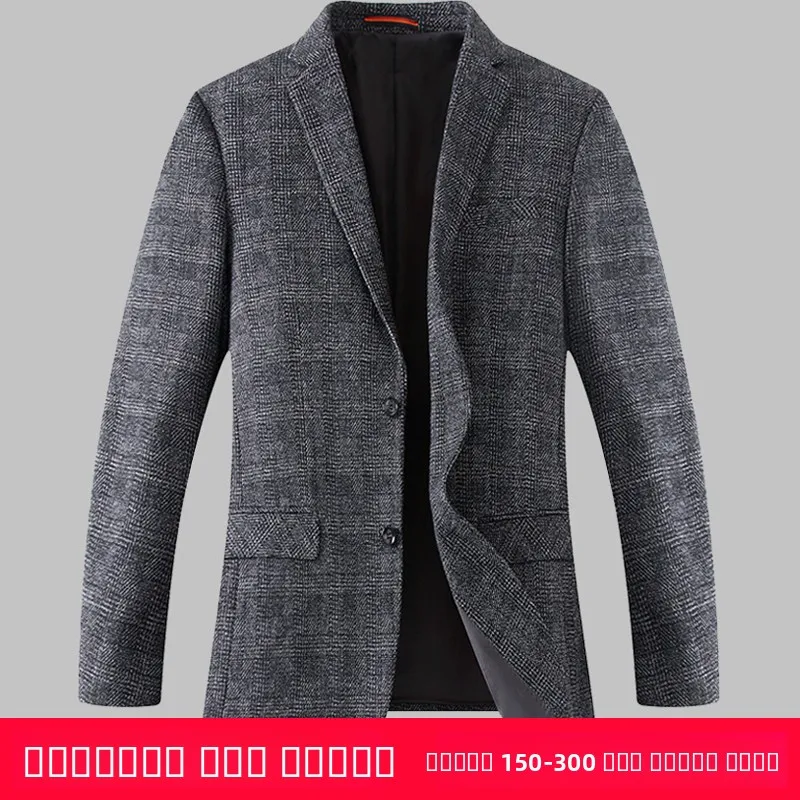

plus Size Casual Men's Suit Jaet Loose Fitting Slimming Single Piece Outerwear Faionable Urban Sle Polyester Wool Blend