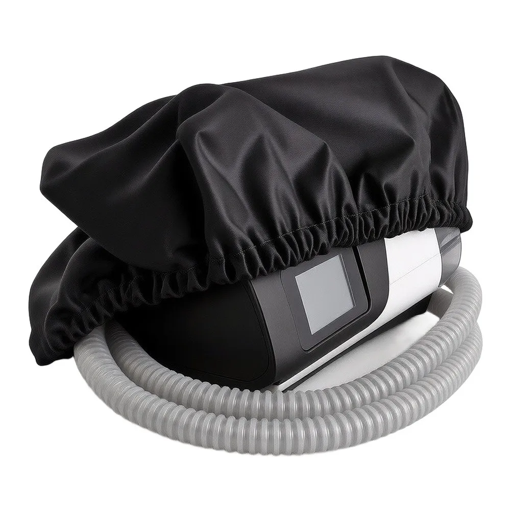 Black Dust Cover For Sleep Apnea Machine Breathing Therapy Device Protector Elastic Fit Case Bedroom Home Storage Accessories