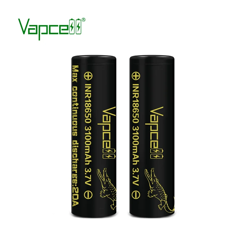 ต้นฉบับแบตเตอรี่โทรศัพท์ vapcell INR 18650 3100มิลลิแอมป์ต่อชั่วโมง20A แบตเตอรี่3.7โวลต์แบตเตอรี่ลิเธียมแบบชาร์จไฟได้ในปัจจุบันสูงสำหรับไฟฉาย boxmod
