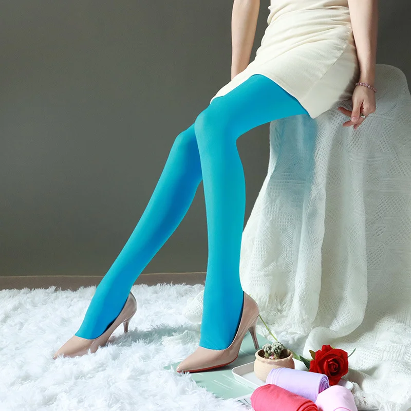 20 Colors Women Candy Color Warm Sexy Tights 120D Velvet Seamless Pantyhose Female Large Elastic Long Stockings Socks