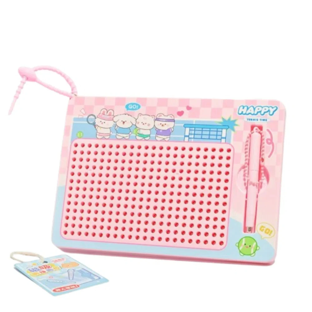 Magnetic Steel Ball Drawing Board Cartoon Fun Doodle Board Keychain Sketch Pad Puzzle Backpack Key Chain Learning Educational