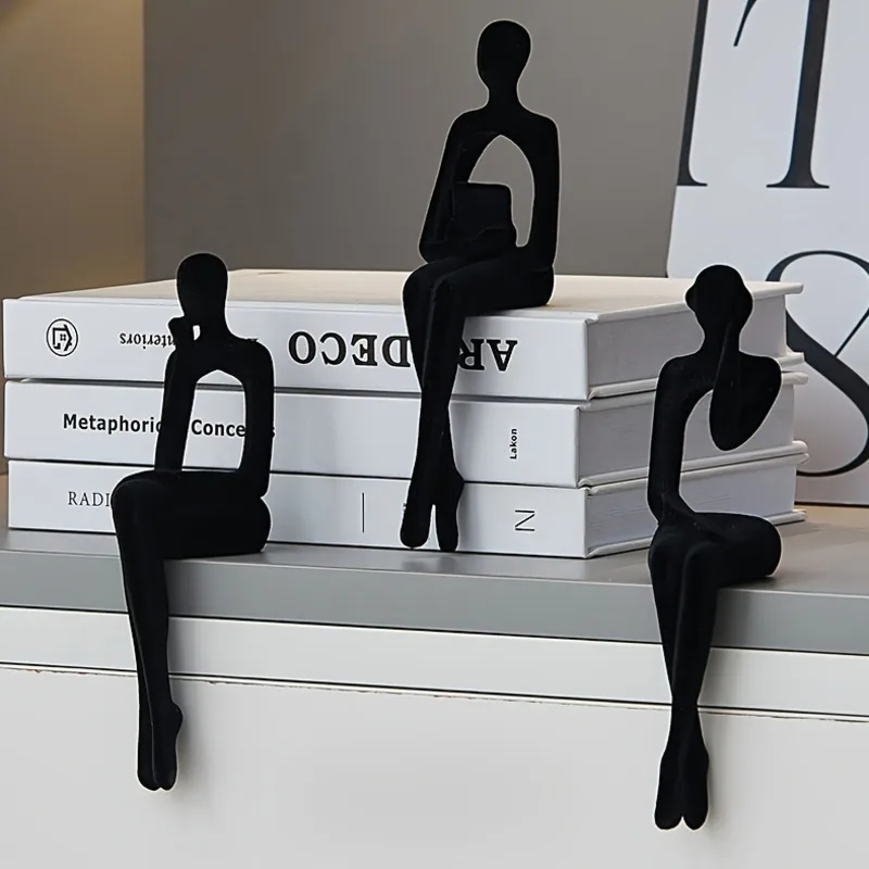 

Scandinavian Modern Creative Resin Flocking Table Edge Abstract Character Simple Living Room TV Wine Cabinet Bookshelf Home New