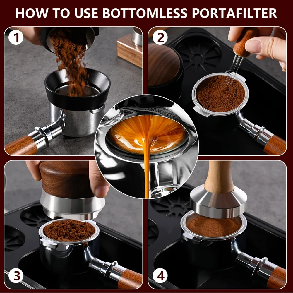 ABEZ Universal Handle With Filter Basket E61 58MM 2 Ears Coffee Bottomless Espresso Machine Accessories Tool