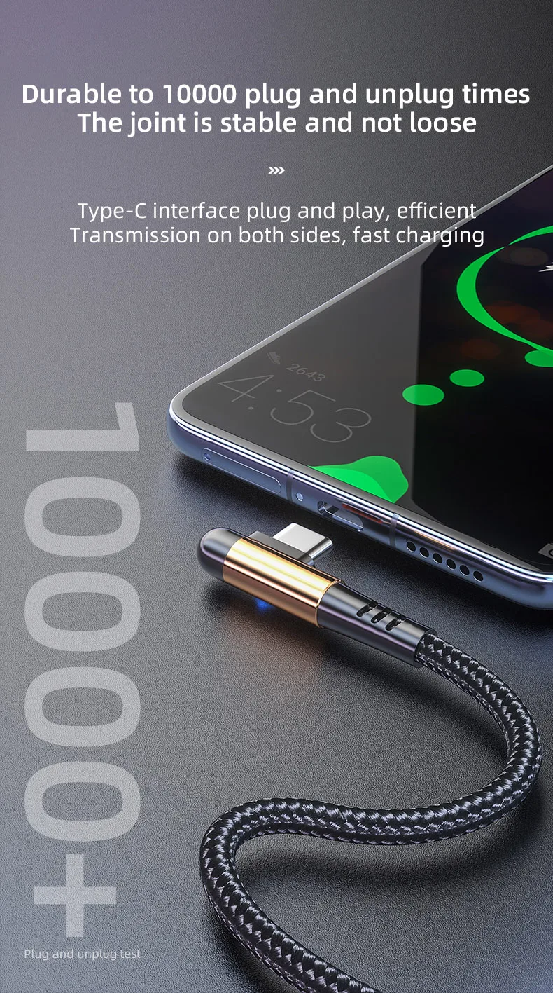كابل شحن الهاتف المحمول 5 في 1 كابل بيانات 5 كوع سحب مناسب لسيارة Android Huawei Type-C