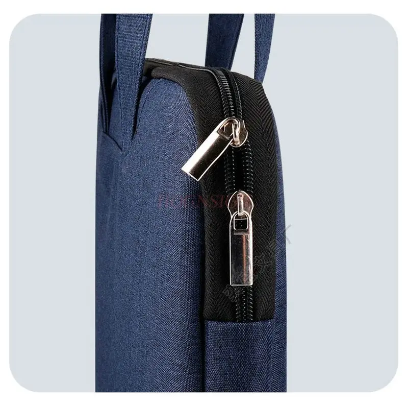 1pcs Handheld file bag briefcase Oxford canvas casual men's office storage zipper data computer bag women view 5