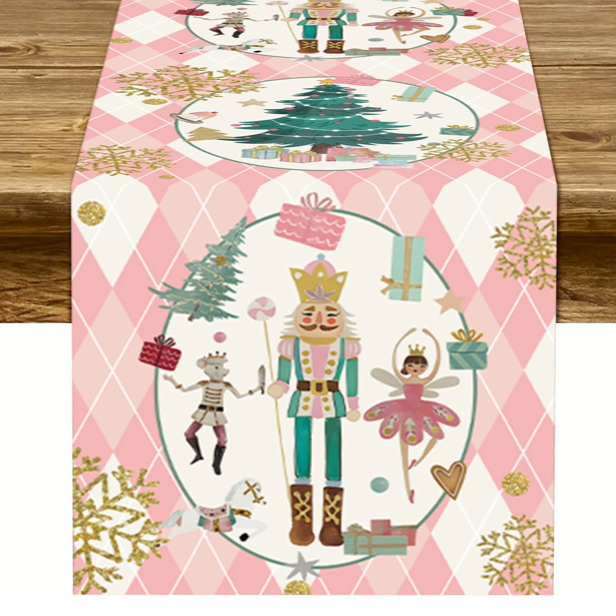 Christmas Nutcracker Table Flag Navidad Natal Noel Table Runner Merry Christmas Decorations For Home 2024 Happy New Year 2025